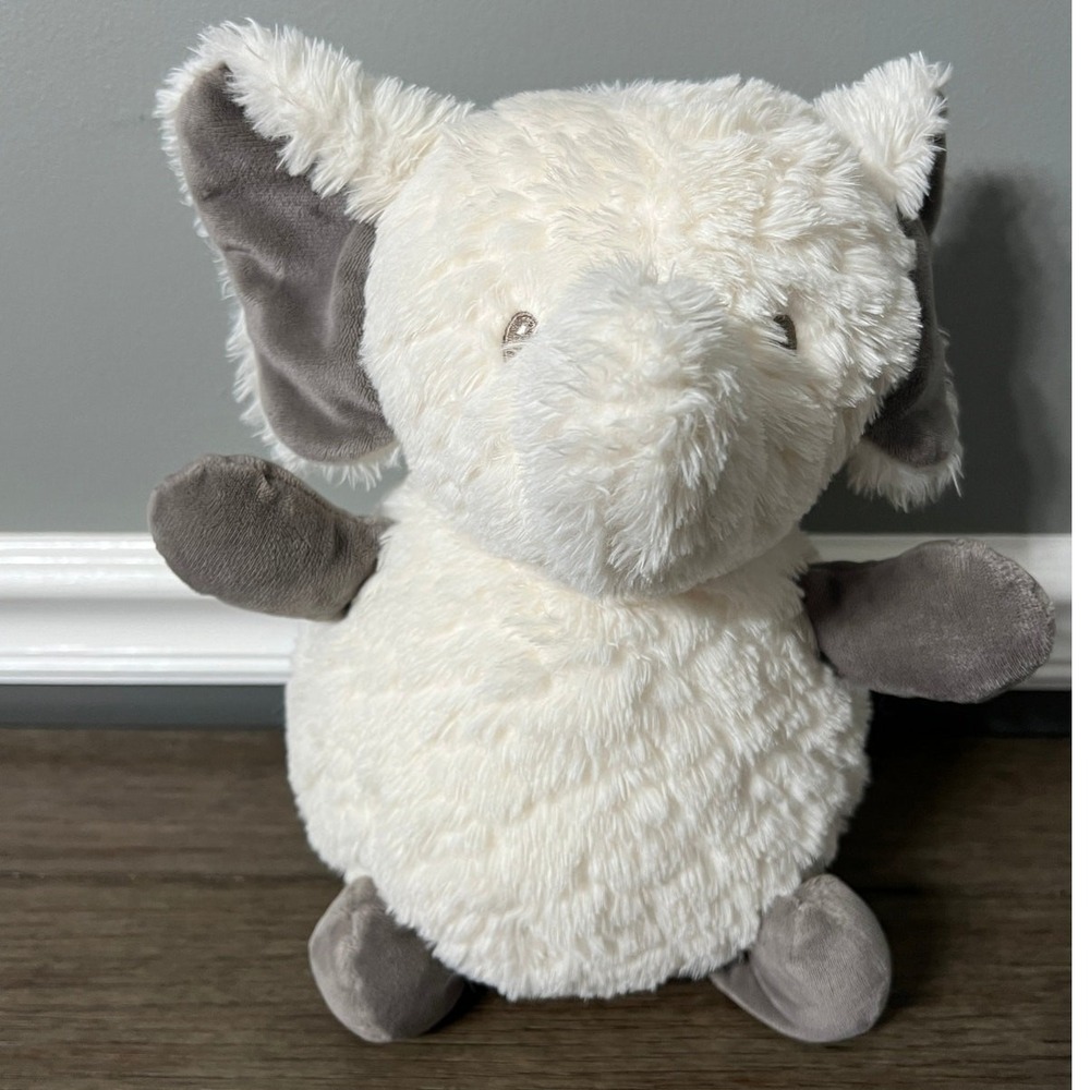 Mary Meyer Elephant Plush Stuffed Animal Cream Gray Shaggy Soft Toy